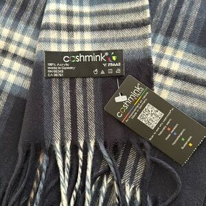Navy plaid Cashmink Scarf